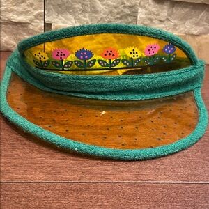 Green Visor with Floral Design